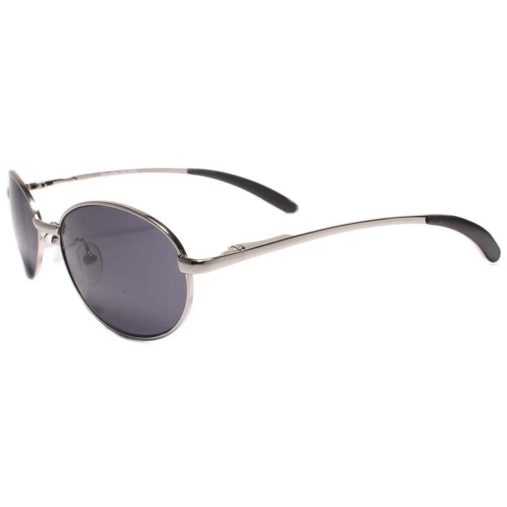 Men's Genuine Vintage 70s 80s Deadstock Sporty Wrap Oval Sunglasses Silver Frame